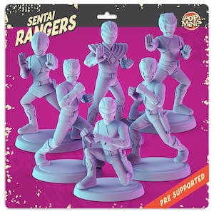 Power Rangers 3d printed mini&#39;s Popmini  36mm nostalgia DND gaming table top