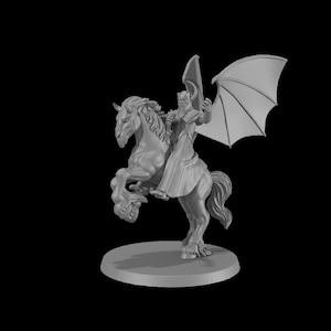 Venger riding nightmare Villain DnD Cartoon Show Miniatures Unpainted 28mm or 32mm Dungeons and Dragons