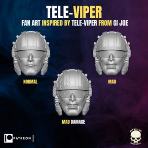 Tele viper trouble bubble  G.I. Joe 1:12 head sculpt 3d printed resin