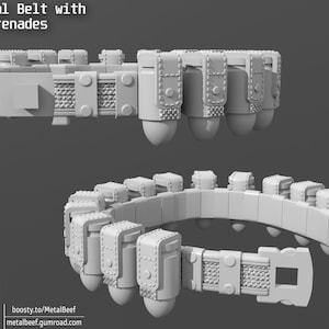 40mm Grenade belt GI Joe Classified 1/12 scale head unpainted modern ninja mezco legends 1:12