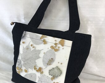 Grand sac à bandoulière, Sac de projet en jeans noir