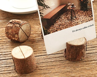 Table Place Card Holder, Weddings & Parties (20 Pre Cut Logs and Placement Cards)