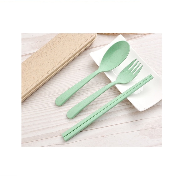 Stylish and Sustainable Flatware Set with Spoon, Chopstick, and Fork - Perfect for Eco-Conscious Foodies!