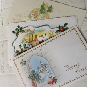 フランスの祝日/クリスマス/新年とノエル用のフランスのヴィンテージポストカード/記念品/ポストカードは非常に古くて無傷/アートとしての額縁