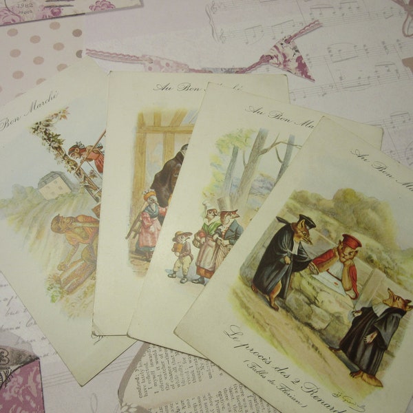 CHOICE Authentic Rare/French au Bon Marche Promo Cards/Rare Promotional and Advertising Art from Famous Au Bon Marche Paris