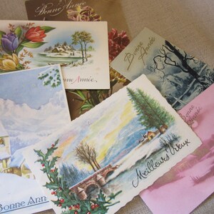Colección francesa Ephemera de Bonne Annee/Feliz Año Nuevo/Postcards Coleccionables/Inspiración Francesa/Market finds/Journal Scrapbook