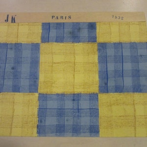 Antike französische handbemalte Tapete Probe aus Paris 1910er Jahre. Art-Deco-Designs/Ihre Wahl/Papier für Framing oder Kreativität