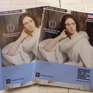 Livreto de lembranças do belo Musee de la Romantique em Paris/Folheto informativo/Fornecido como parte do passeio