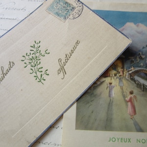 フランスの花柄/クリスマス/新年とノエル用のフランスのヴィンテージポストカード/記念品/ポストカードは非常に古くて無傷/アートとしての額縁