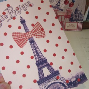 Set of French Maison du Monde Postcards/Reproduction Paris Souvenir Postcard Covers/Eiffel Tower and Cafe/ Postcard Series/Momento