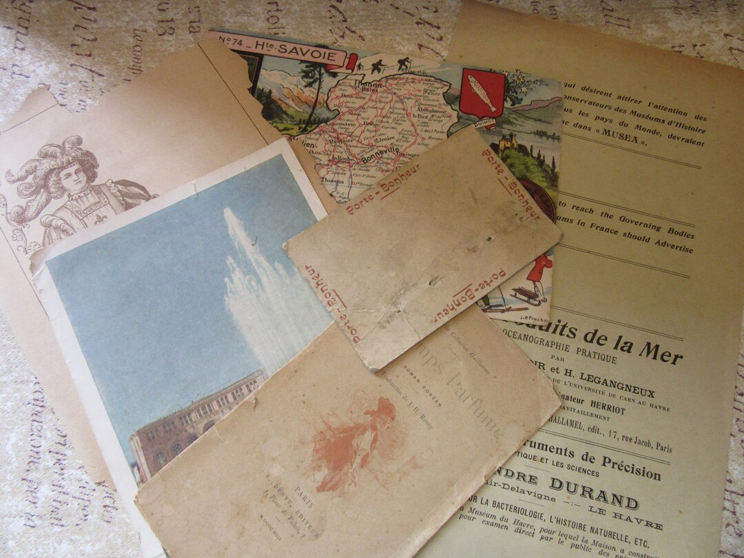 Mixed Lot of French Vintage Ephemera/ad Materials/old Ephemera From ...