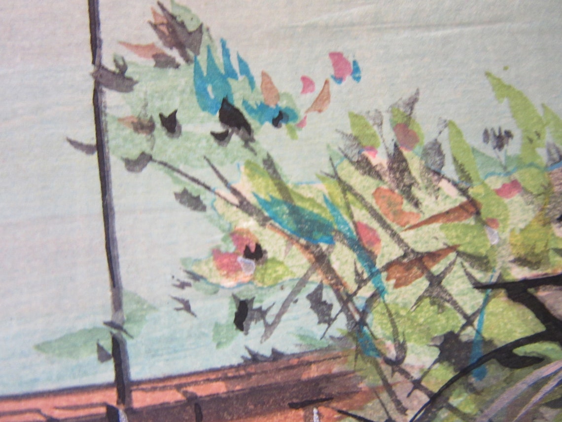 Authentic Vintage Japanese Painting on Rice Paper Colorful Etsy