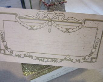 Old French Embossed Place card Unused/Collectible/Delicate French Paper of Antique quality/French Market Find