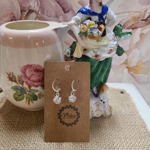 Handmade Vintage Clear Rhinestone Charms Jewelry, Earrings - Dangle Earrings, Fancy Dangle Earrings