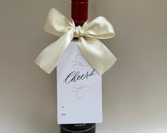 Cheers Wine Bottle Gift Tag Housewarming Party Gift For Hostess Millennial Party Wine Gift Baptism Favours Wine Tasting Favour Party Favour