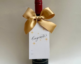 Congrats Wine Bottle Gift Tag Congratulations Bottle Gift Tag Wine Bottle Party Favour Wine Bottle Gifting Wine Gift Kit Stocking Stuffer