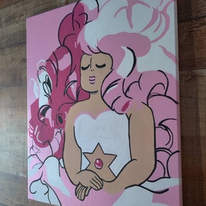 Rose Quartz Wall Art, steven universe Rose Quartz wall art, Wall Decoration Idea, Home Decor, canvas, acrylic art, steven universe