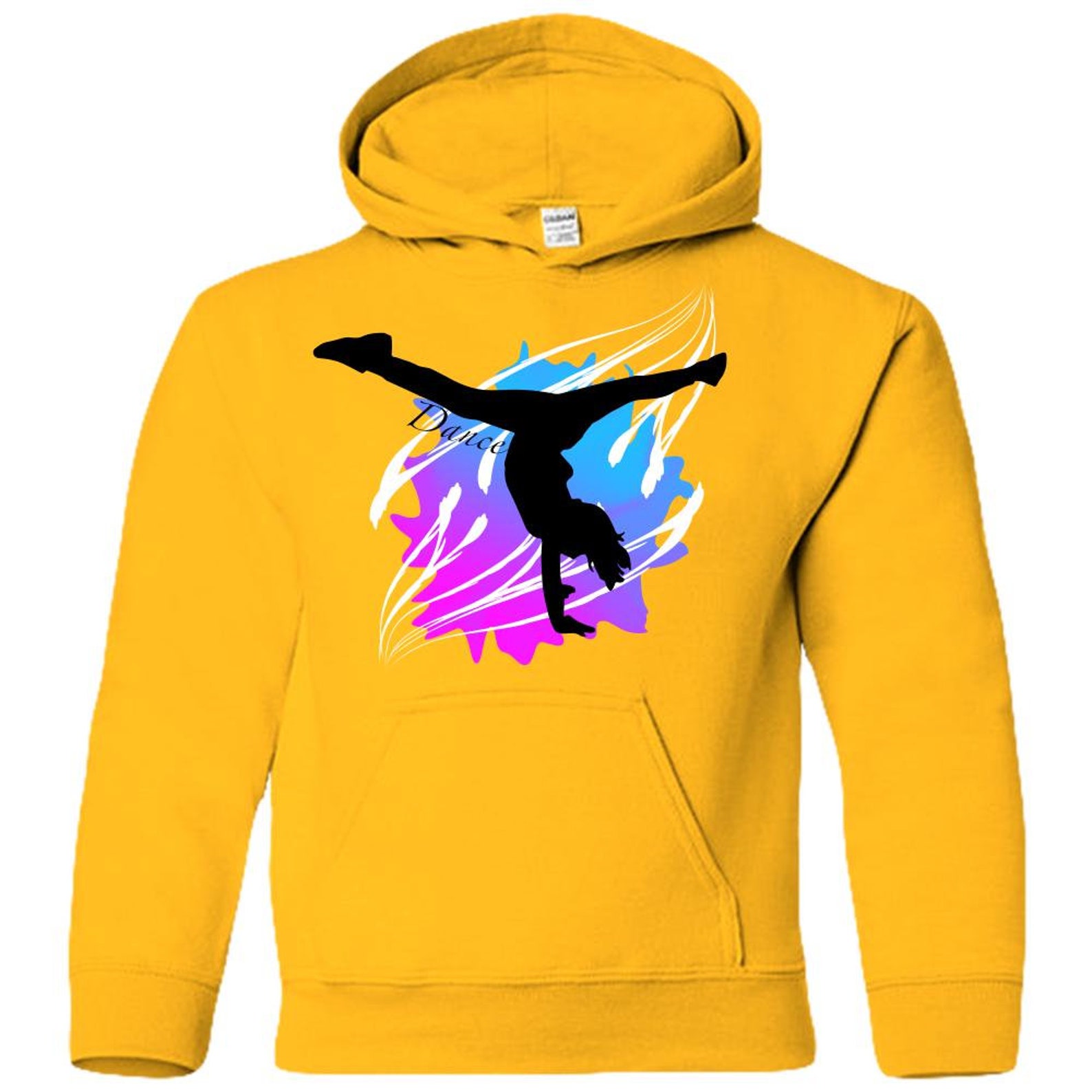 Youth Hoodie Dance Silhouette Back walk over kids dance Etsy