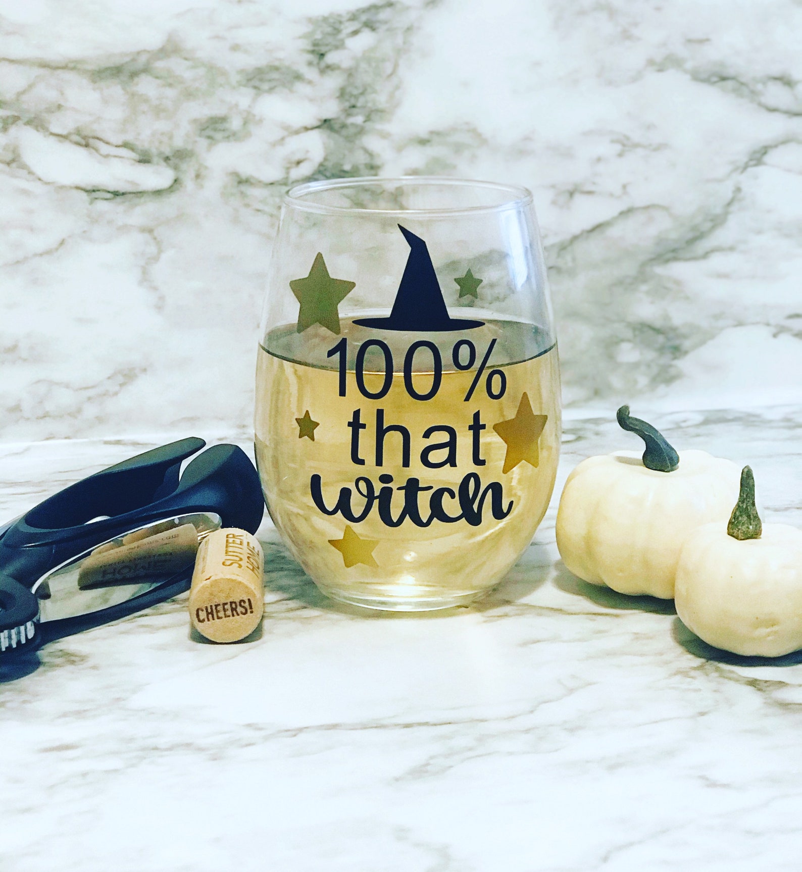 100 That Witch Wine Glass/ Halloween Wine Glass/ Funny Wine Etsy