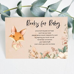 AMY - Fox Invitation Baby shower livres pour carte bébé, livres pour insert bébé, modèle modifiable, téléchargement instantané, jeux pour bébé, saupoudrage pour bébé