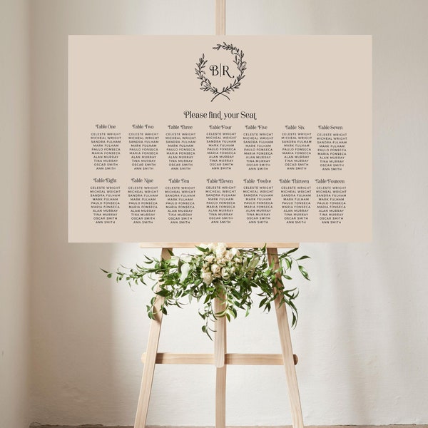 Champagne Seat Chart Etsy