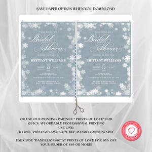 Snowflake Bridal shower template