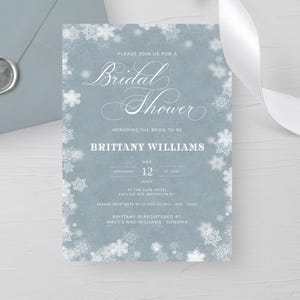Snowflake Bridal shower template