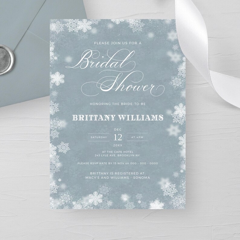 Snowflake Bridal shower template