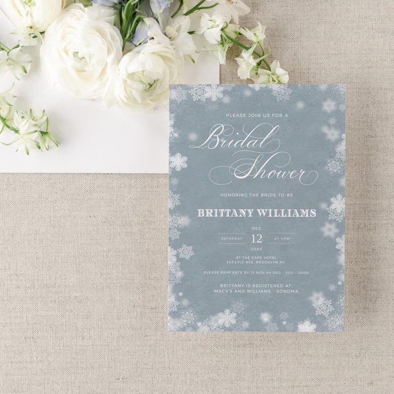 Snowflake Bridal shower template