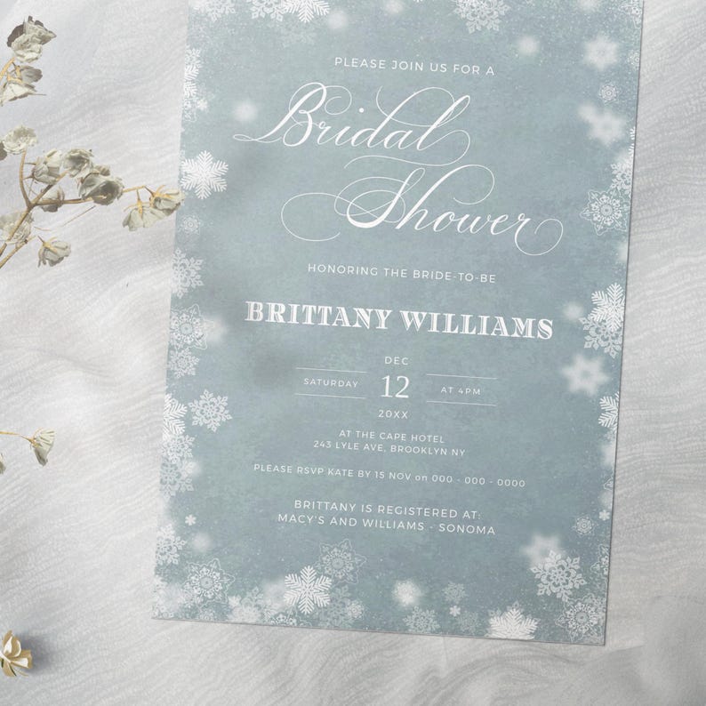 Snowflake Bridal shower template