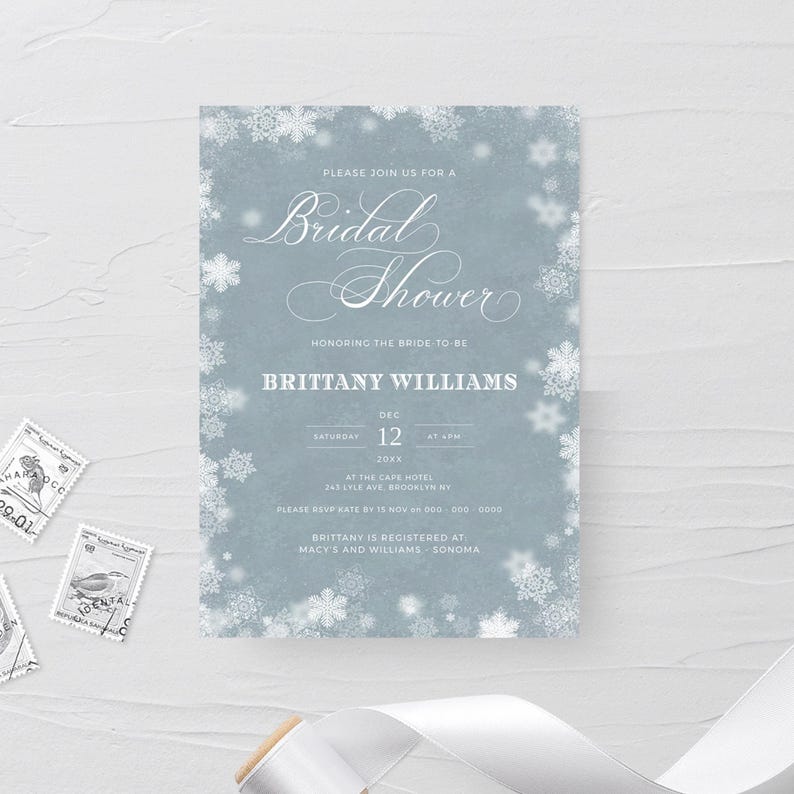 Snowflake Bridal shower template