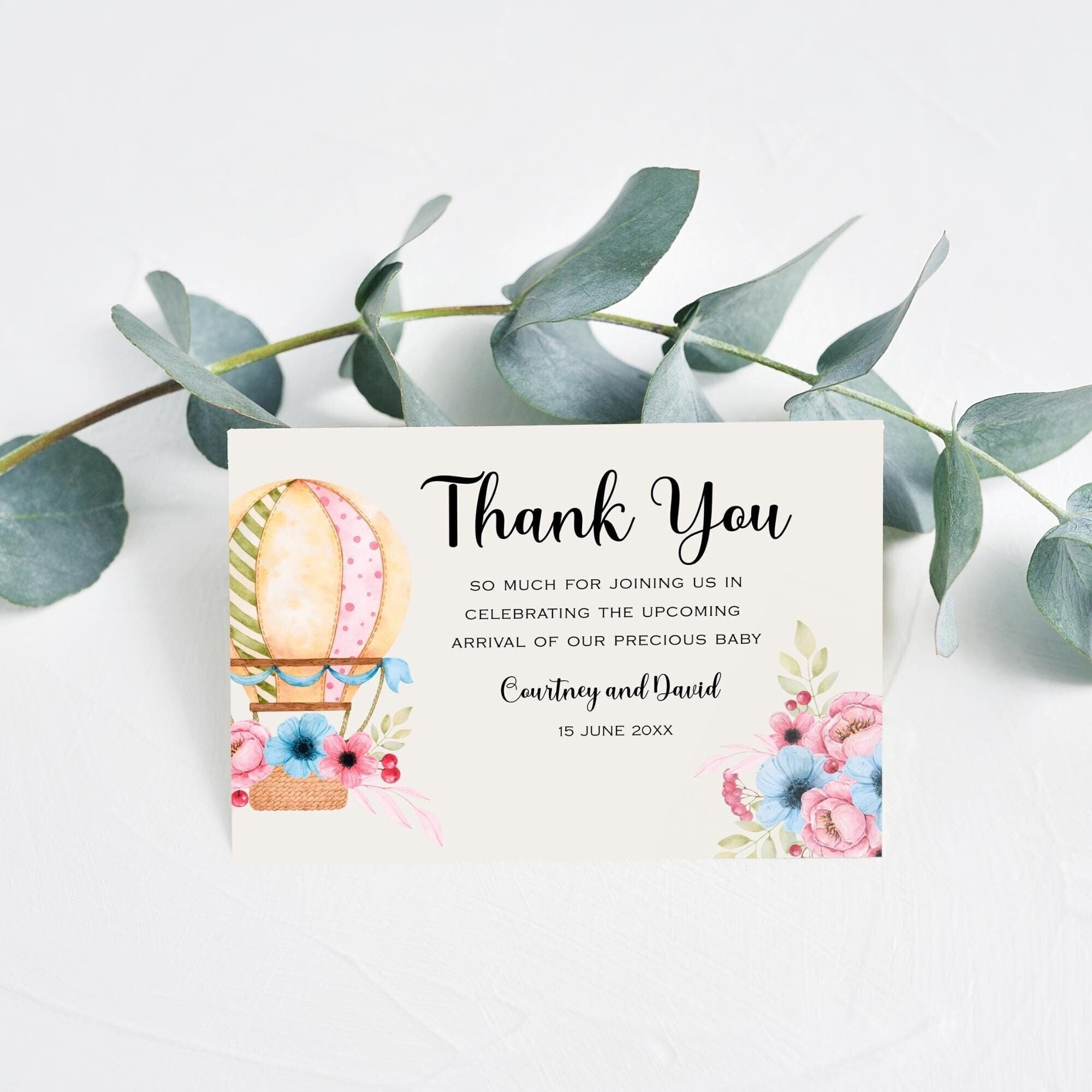 Biglietti di ringraziamento per baby shower con buste, confezione da 50, per baby shower, baby shower, genere neutro, note di ringraziamento per baby shower, biglietti di ringraziamento per baby