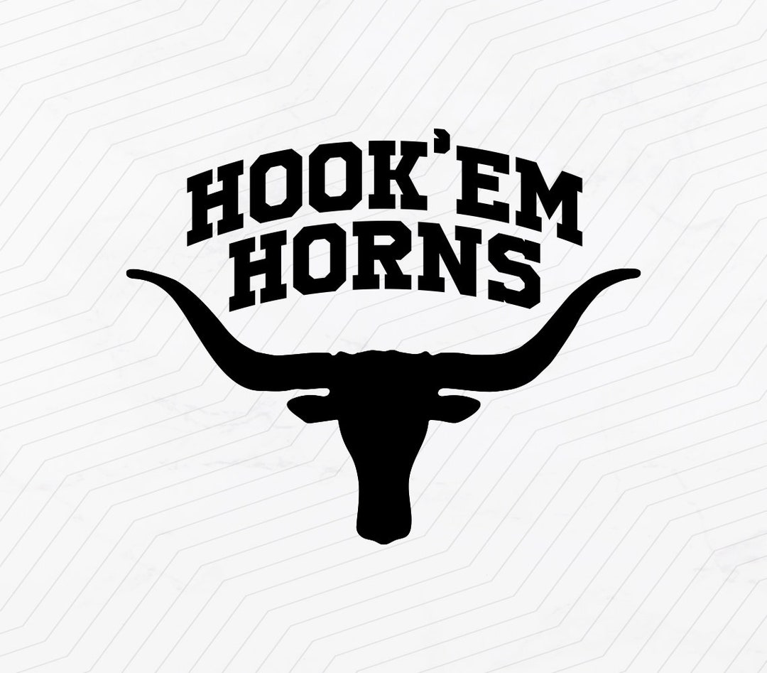 Texas Hook'em Horns Svg, Texas Longhorn Head, Texas Football, Cricut
