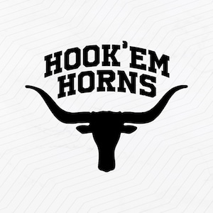 Texas Hook'em Horns svg, Texas Longhorn Head, Texas football, Cricut, Texas Hook Em Horns svg, Texas Svg, Bull svg, Silhouette Cut File