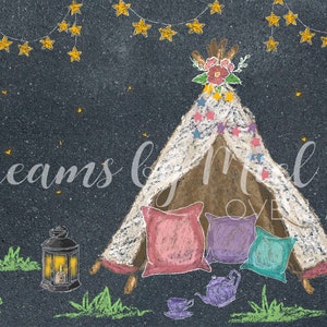 Overlay Teepee Tent Moñissima Sidewalk Chalk Art