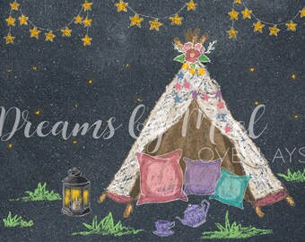 Tenda Teepee sovrapposta Moñissima Sidewalk Chalk Art