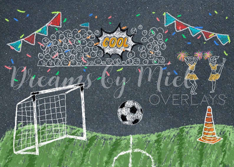 Overlay Soccer Sidewalk Chalk Art Etsy