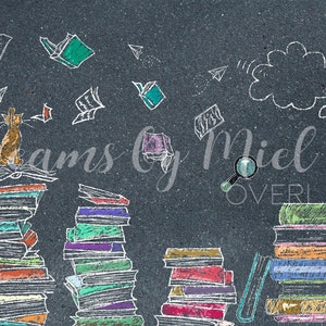 Overlays Books Sidewalk Chalk Art