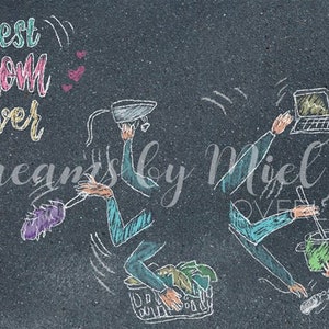 Overlay Multitask Mom Sidewalk Chalk Art