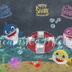 Overlay Baby Shark Sidewalk Chalk Art