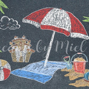 Overlay Beach Sidewalk Chalk Art