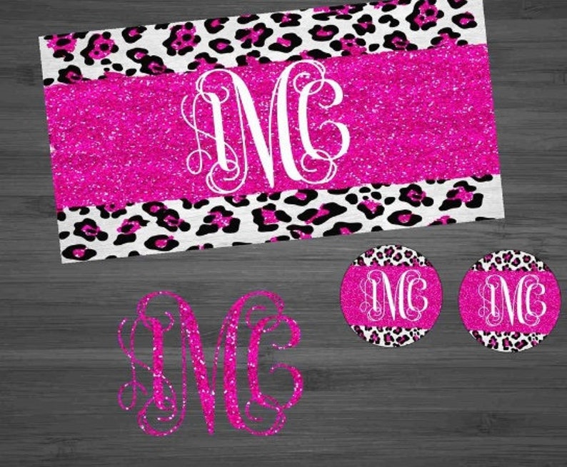 Pink Glitter Leopard Car Kit