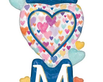 Ballon Airloonz cœurs empilés pour maman : ballon en aluminium pour la fête des mères