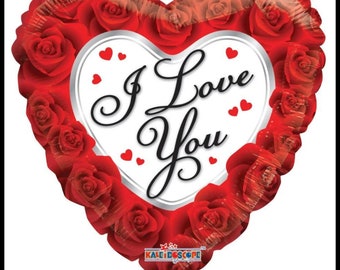 Palloncino in foil "I Love You" da 18 pollici: cuore di rose, San Valentino