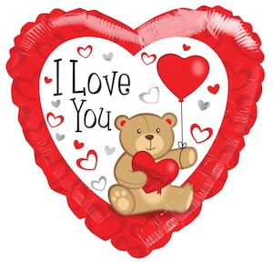 I Love You Bear Balloon: Valentine&#39;s Day Foil Balloon Bouquet