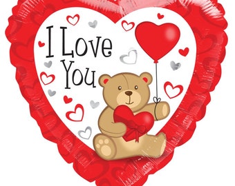 Ich Liebe Dich Bären Ballon: Valentinstag Folienballon Blumenstrauß