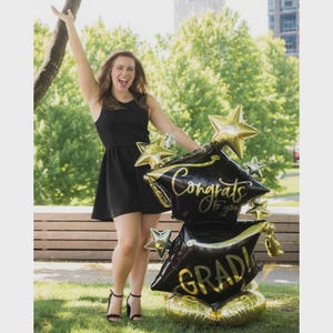 51&quot; Congrats Grad Airloonz Balloon: Graduation Party Decor (Air Only)