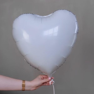 Metallic White Heart Balloon: 18&quot; Foil Love Balloon