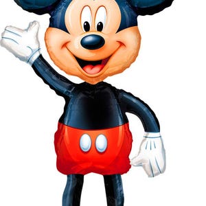 52&quot; AirWalkers Mickey Foil Balloon, Disney Mickey mouse Self-standing Birthday themed balloon.