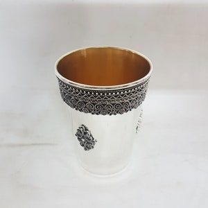 Sterling Silver Wine Cup, Classic Style Goblet, Jewish Gift, Handmade Kiddush Goblet, Made In Israel, Yemenite Filigree Art, Model124